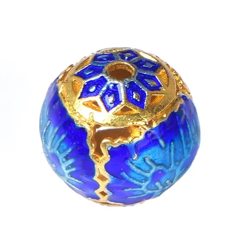 مصوغة بطريقة لوتس الخرز ، خبز الأزرق فاصل ، نازف النفط ، لون المينا ، حرق سوار يدوي الصنع ، قلادة الملحقات #5