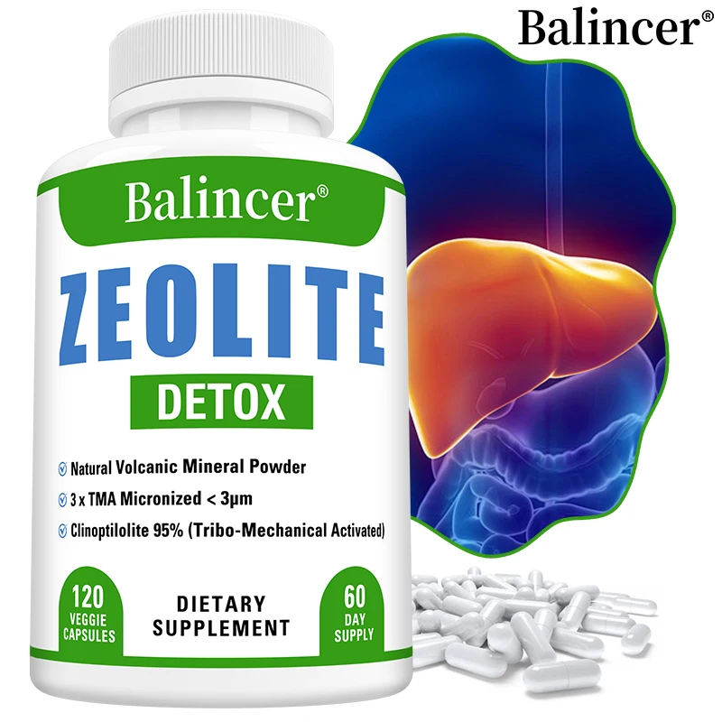 Zeolite Clinoptilolita, Mineral Natural, Apoya la Salud Reina, Desintoxicación, 30/60/120 Cápsulas