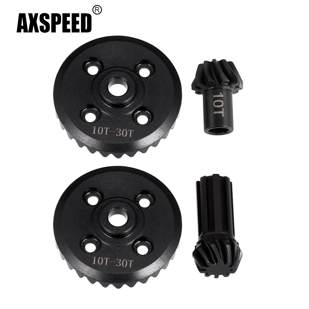 AXSPEED 40CR Steel Helical Bevel 10T+30T Front Rear Axle Gear for MJX 14210 14209 16208 1/14 RC Car Drift Truck Upgrade Parts