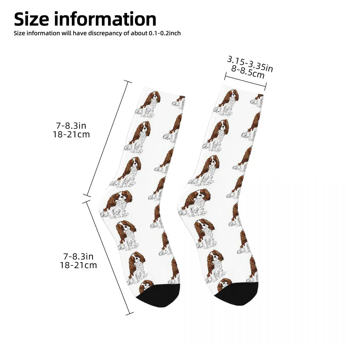 Cavalier King Charles Spaniel - Blenheim Socks Harajuku Super Soft Stockings All Season Long Socks for Man\'s Woman\'s Gifts