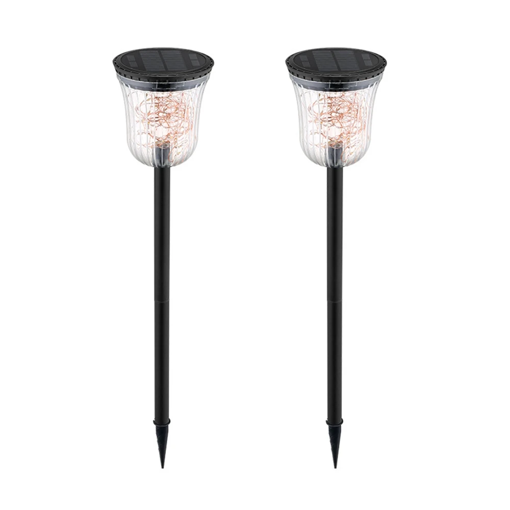 2PCS 50LED Solar Garden Lights- New LED Solar Path Lights, Waterproof,Outdoor Solar Torch Light for Garden, Pathway