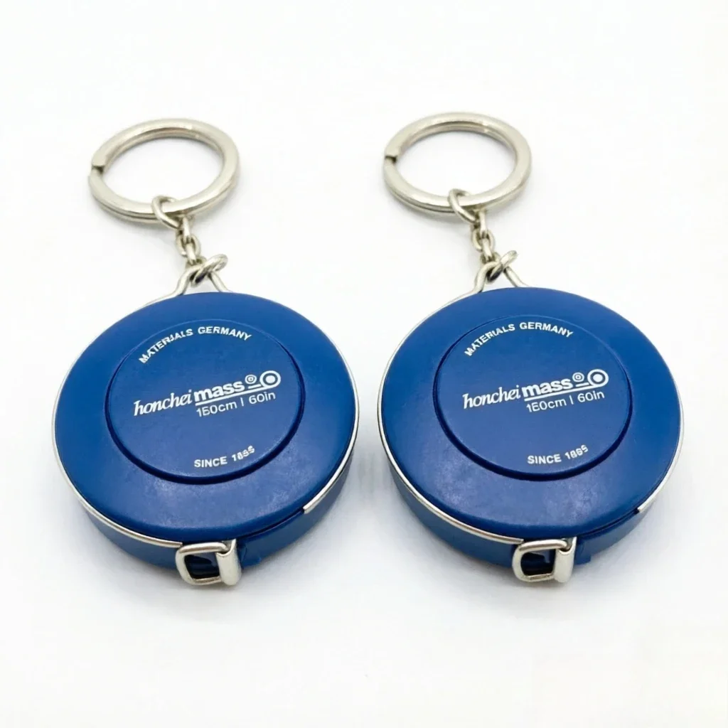 

2PS Mini Portable Keychain Measuring Tape Measure Three Circumference Body with A 1.5-meter Small Tape Key Chain Ring Pendant