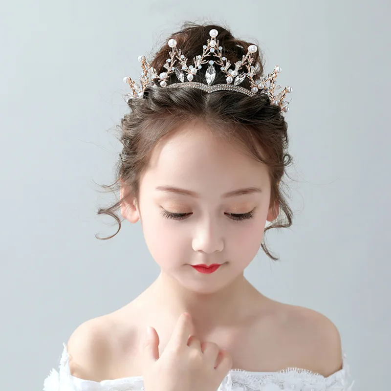 Crystal Crown Gold Silver Color Princess Tiara for Girls Women Hair Dress Accessories Party Birthday Crown Headwear Jewelry