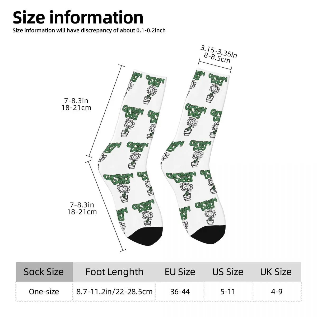 Green Day Punk Rock Socks Men\'s Women\'s Polyester Casual American Socks Harajuku Spring Summer Autumn Winter Socks Gifts