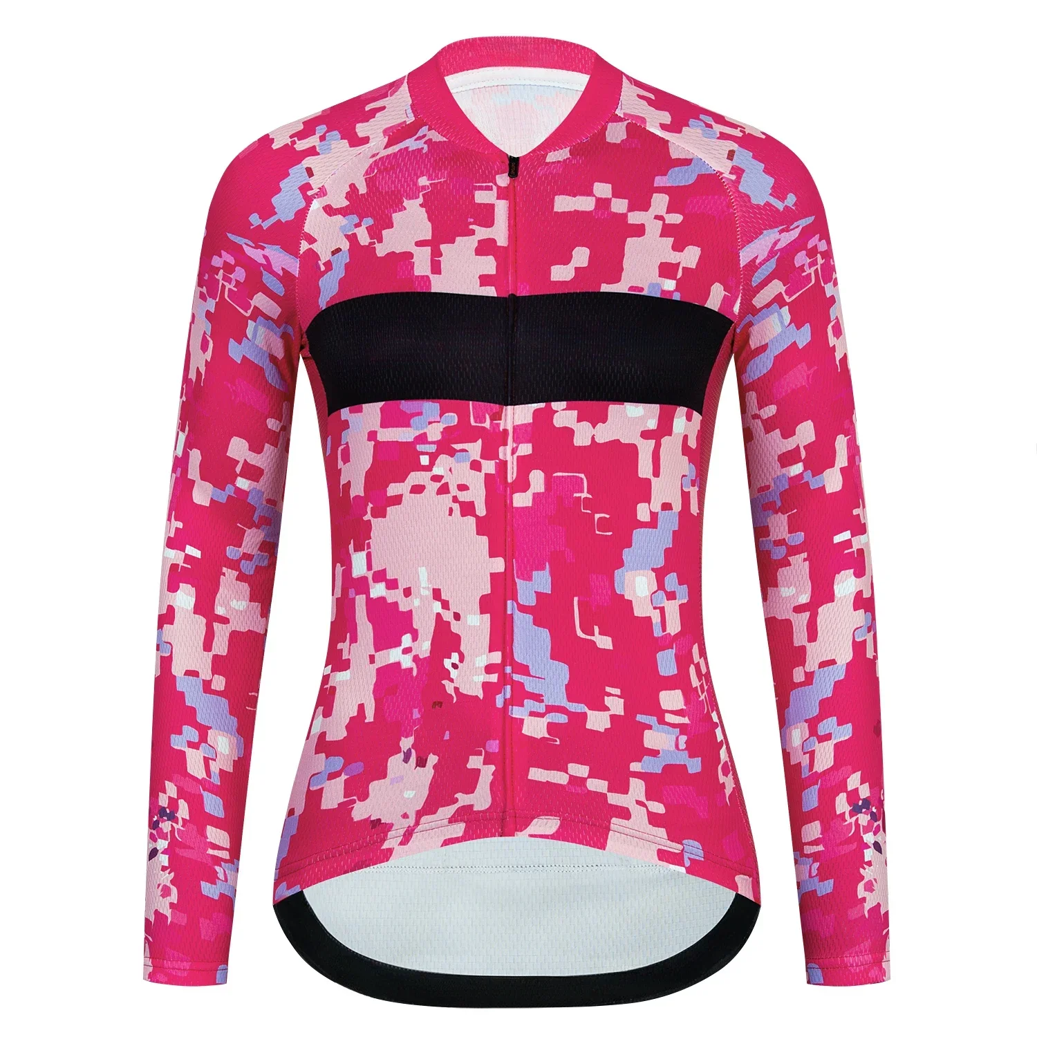 Cycling Jersey Women Bike Shirts Top Breathable Quick Dry Pink Summer Long Sleeve Sport Cycle Bicycle Clothing