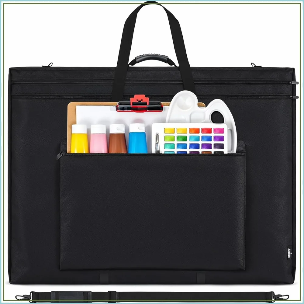 

Large 36x48 Art Portfolio Tote Bag - Heavy Duty Carrying Case with Shoulder Strap for Artwork, Posters, Canvas