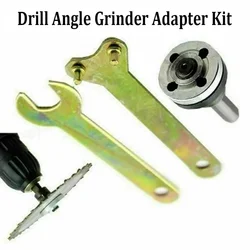 Set of 5PCS Drill and Angle Grinder Mandrel Adapters with Disc Holder and Spanner Perfect for Metal Polishing and Wood Cutting