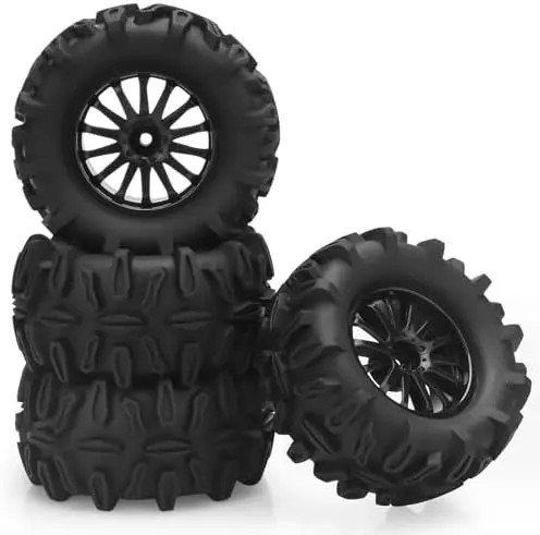 

Daitoku 12mm Hex RC Car Tires & Wheels for Traxxas, HSP, WLtoys 1/16 Scale Trucks
