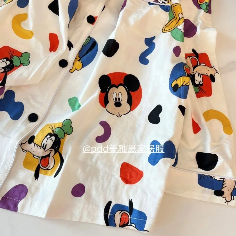 Disney Kawaii Mickey Pajamas for Women Autumn and Winter Long Sleeve Long Pants Comfortable Casual Cartoon Home Clothes Set Gift