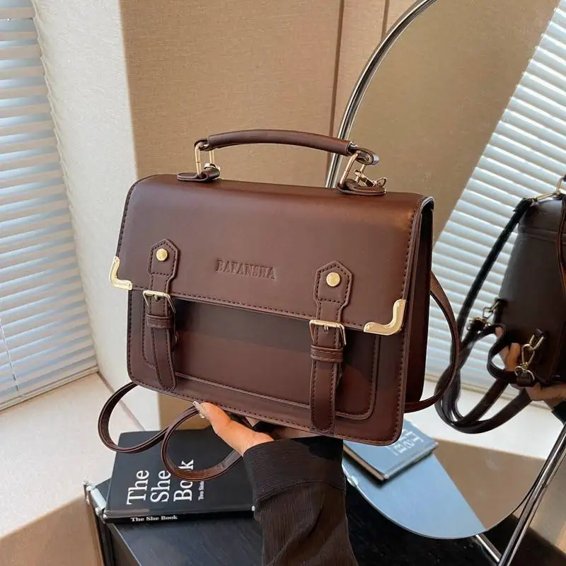 

Faionable Dual-oulder Bapa Women's Handbag Trendy Bookbag Versatile Carry-On Bag Wildern System New 2025 Model