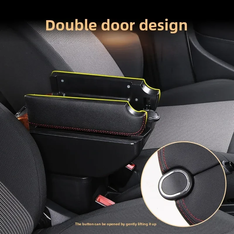 Universal Car Armrest Box Adjustable Width Double Lids Storage Tray Central Console Conversion Kit Auto Interior Accessories