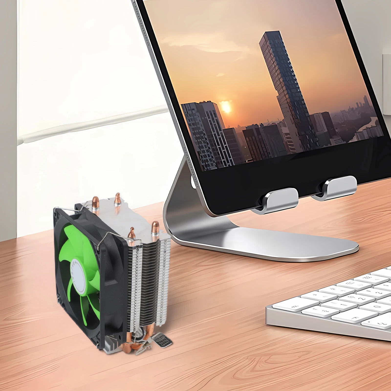 

9CM CPU Air Cooler with Dual Heat Pipes Enhanced Cooling for AMD Systems Quiet Design and Multi Platform Compatibility