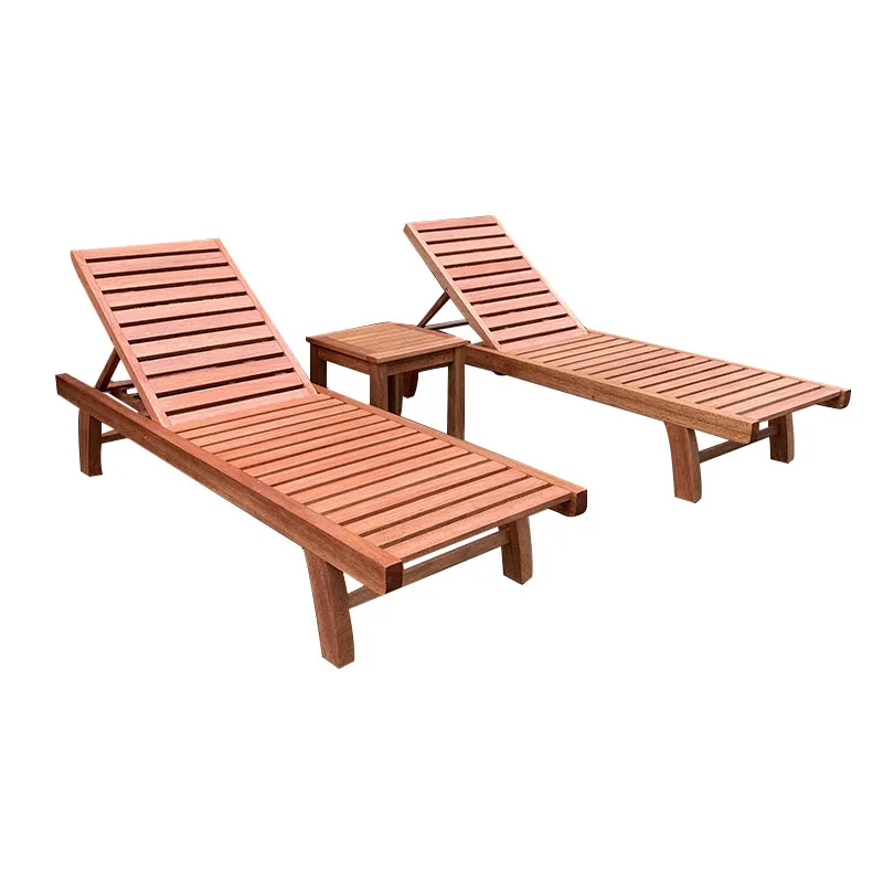 

Outdoor courtyard bed outdoor solid wood lounger balcony garden villa seaside swimming pool leisure preservative wood beach