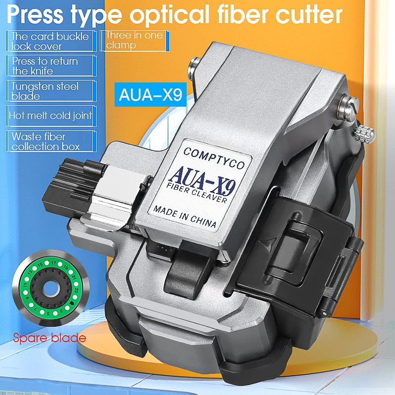 AUA-X9 FTTH High-precision  for Cold Joint/Hot Melt Optical Fiber Cleaver Machine 24 Surface Blade cutting Tool