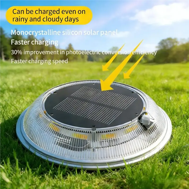 Solar-Powered Waterproof Outdoor LED Marker Lights, 6 Pcs Ground-Mounted Light 3 Color Modes-A68E