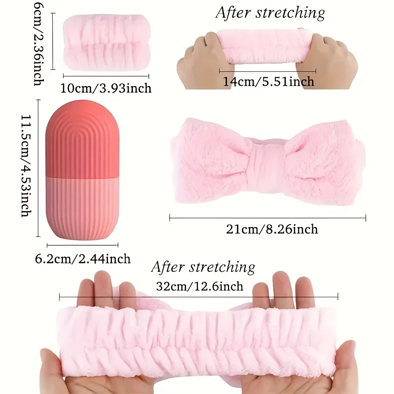 جهاز تدليك دوار الثلج مكون من 4 قطع + عصابة رأس وحزام معصم لغسل الوجه لتخفيف التورم وشد البشرة لسيناريوهات متعددة #6