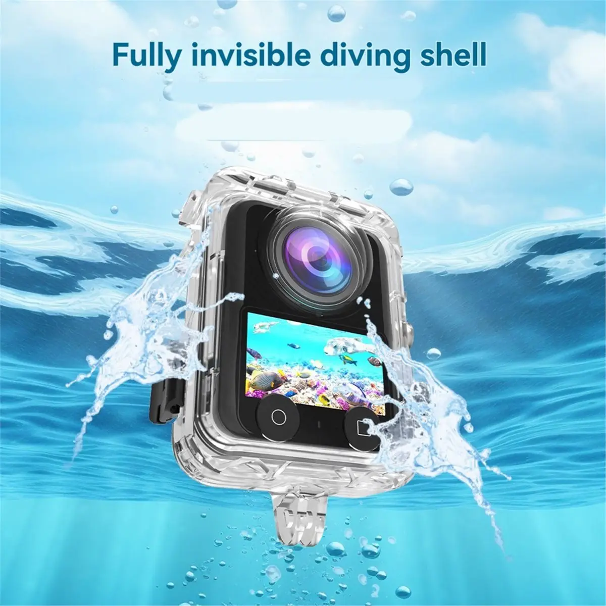 For OMSO360 Waterproof Case 50M Underwater Diving Housing for Action Camera Protective Shell