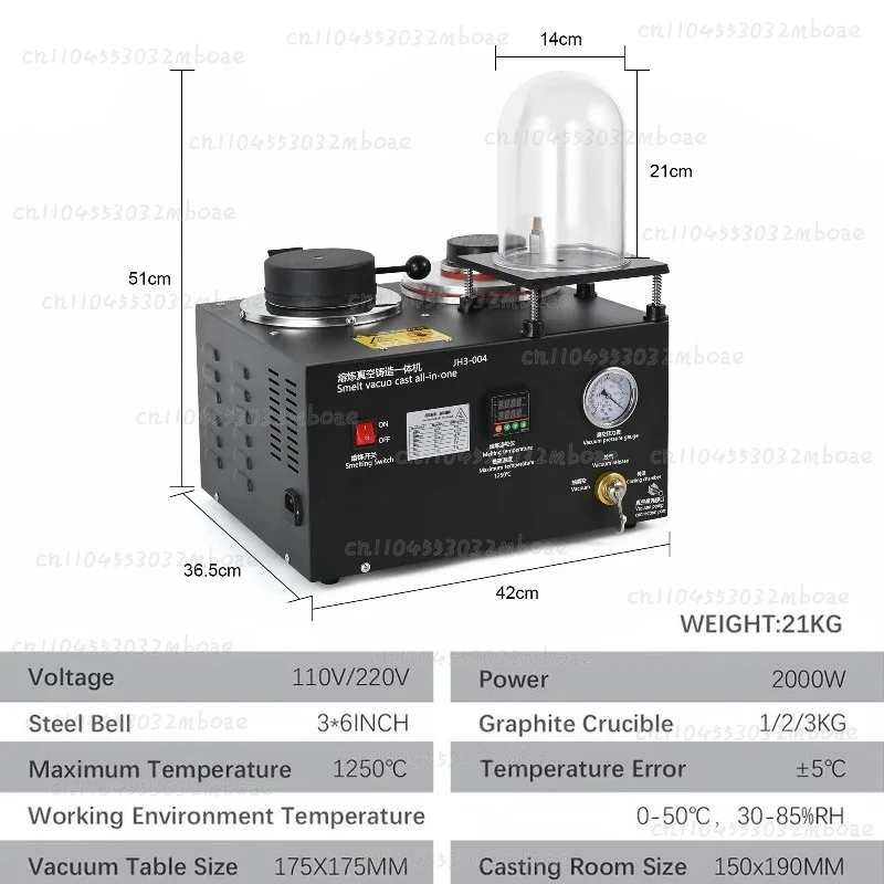 New 3 in 1 Jewelry Vacuum Casting Machine Metal Smelting for Aluminum Silver Gold Jewelry Gold Silver Smelting Mold