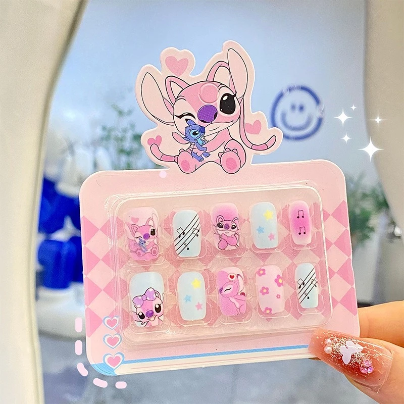 1pc/4pcs Disney Stitch stickers，diy,nail stickers ,nail art，Children's nail decorations, multi‑color cartoon nail tips,reward