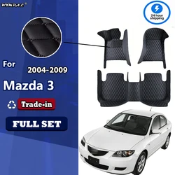 Car Floor Mats For Mazda3 Mazda 3 BK 2004~2009 Auto Rugs Durable Waterproof Carpet Luxury Leather Mat Full Set Car Accessories