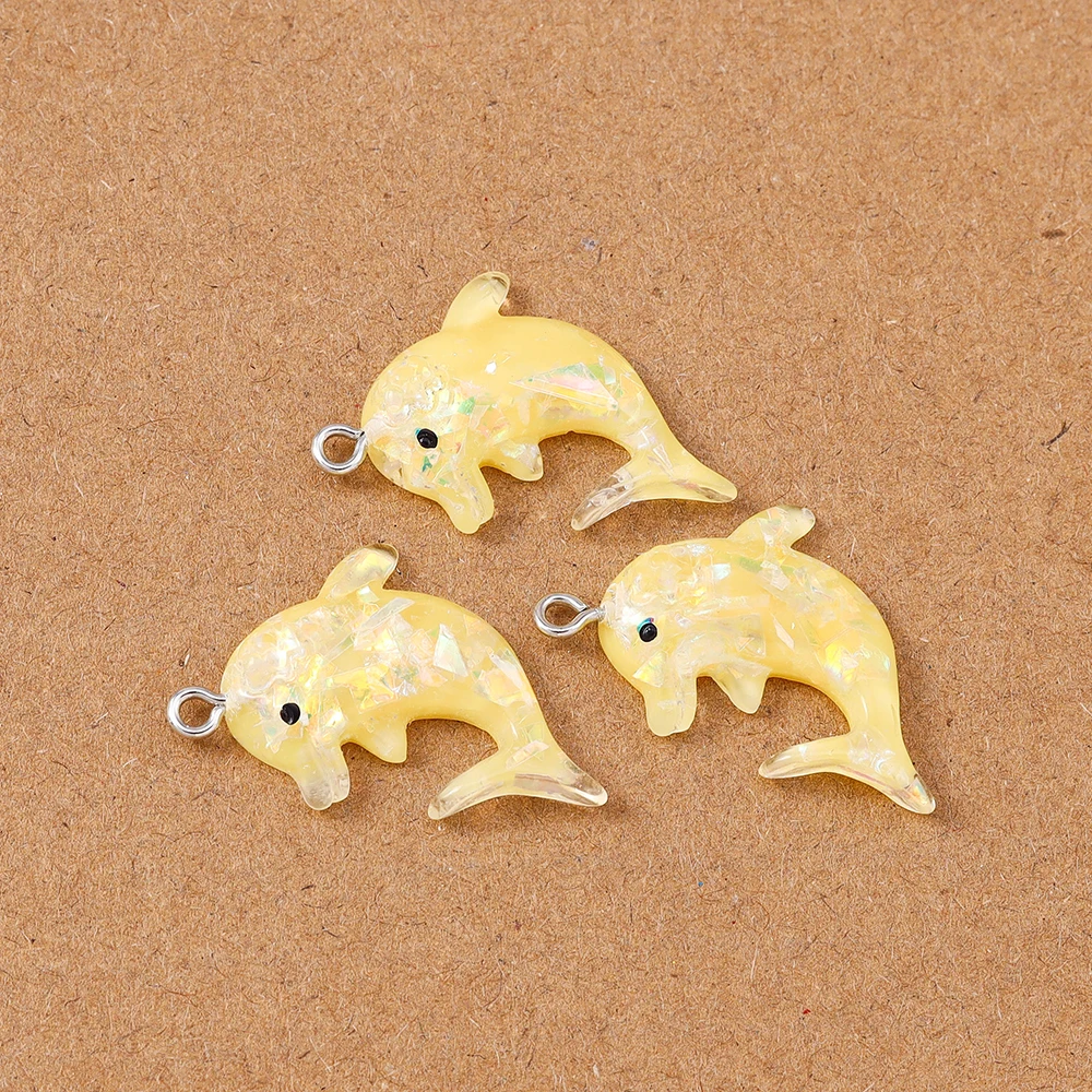 10 pçs bonito resina golfinho encantos pingentes para fazer jóias colar brincos pulseira diy criança jóias acessórios