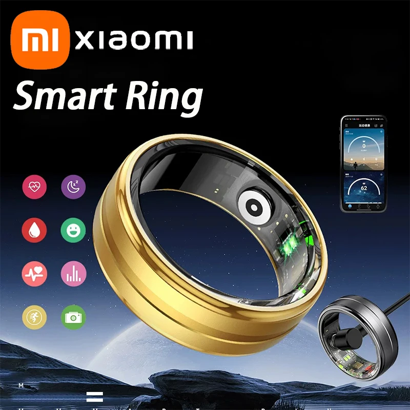 Xiaomi Smart Ring Монитор давления и сердечного ритма и кислорода в крови Удаленный уход IP68 Водонепроницаемый мультиспортивный режим для мужчин и женщин Xiaomi Smart Ring Монитор давления и сердечного ритма и кислорода в крови Удаленный уход IP68 Водонепроницаемый мультиспортивный режим для мужчин и женщин