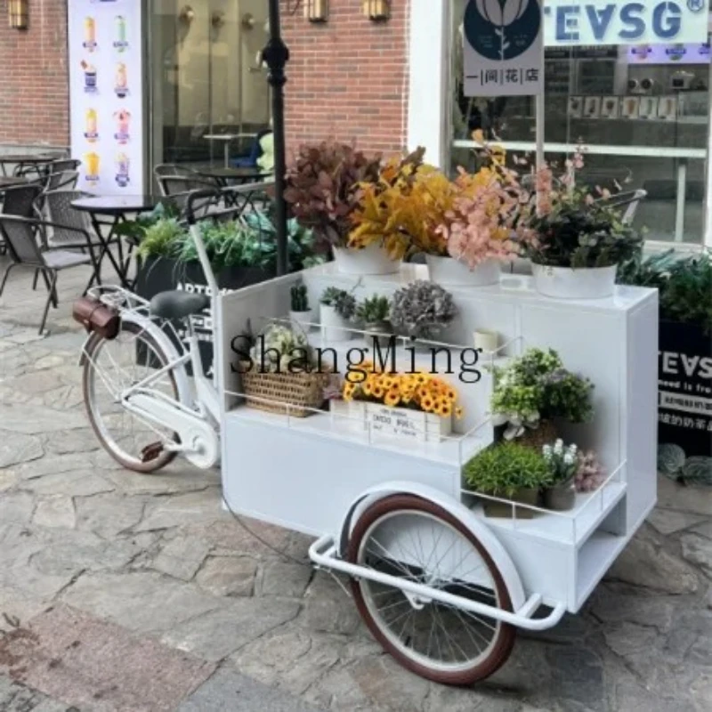 

SM advanced sense stall tricycle mobile stall new display stand flower cart