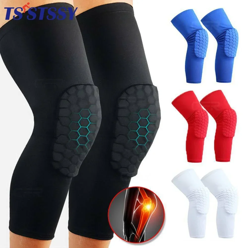 Sports Compression Knee Pads Basketball Honeycomb Kneepads Leg Sleeves Collision Avoidance - Volleyball Football Cycling Running