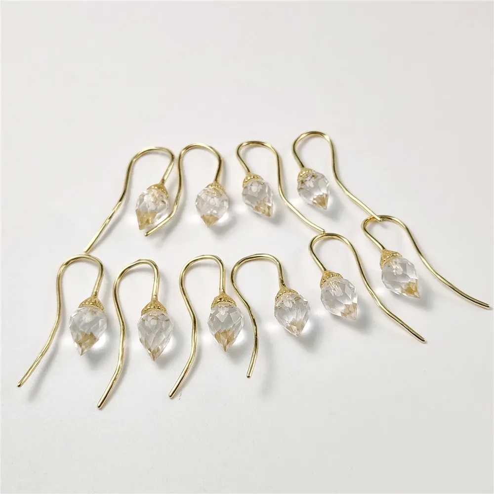 Imagem -06 - Fuwo-lovely Natural Clear Quartz Brincos para as Mulheres Brinco de Cristal Pendurado Minimalista Jóias Gota de Orvalho Atacado Pares Er483