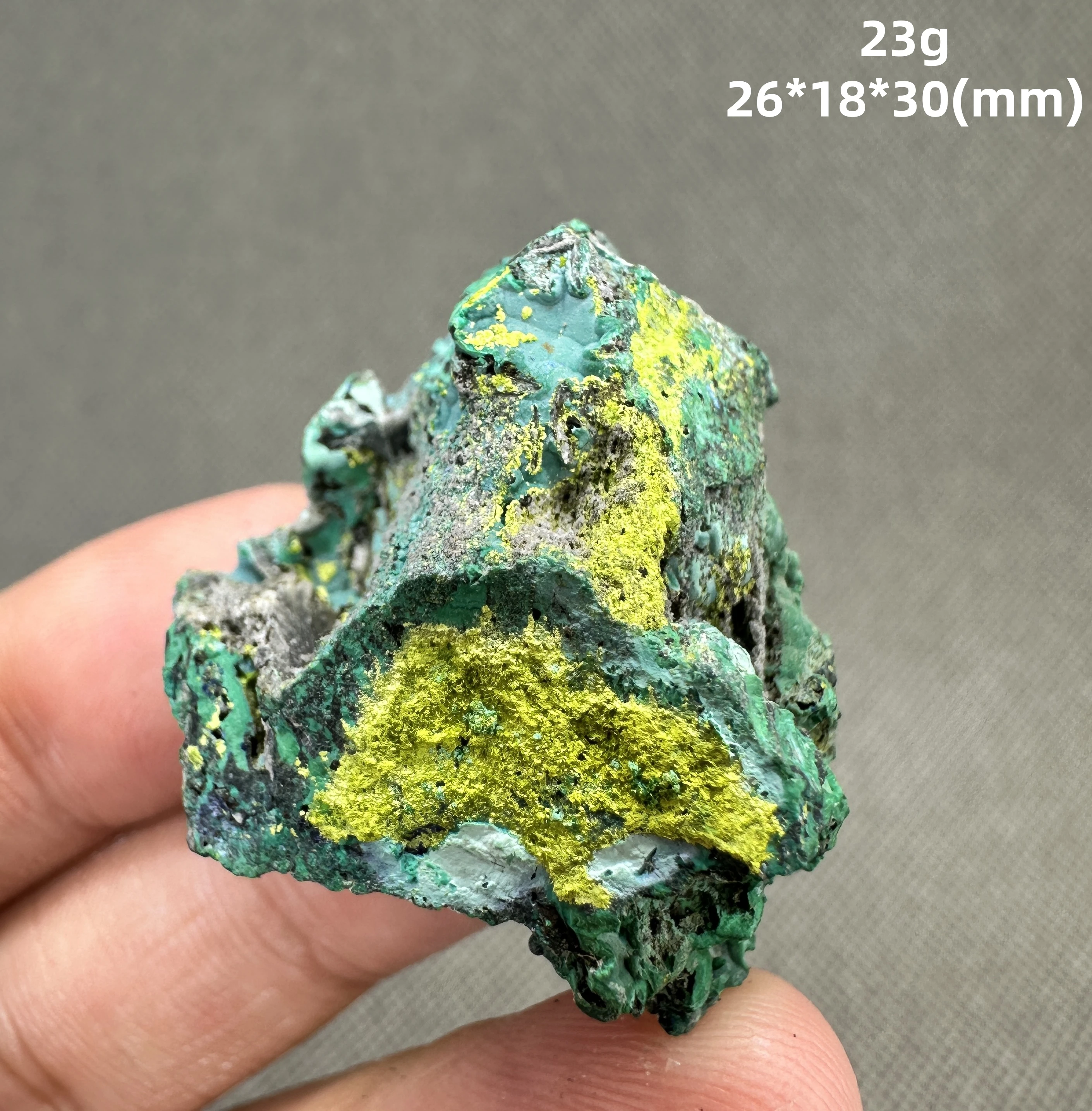 Espécimen mineral natural de la simbiosa de Volborthita y malaquita + cristales y piedras Piedra curativa de cuarzo Piedra de preocupación