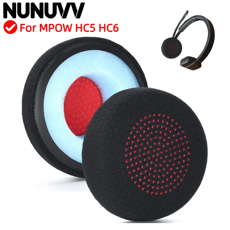 

NUNUVV Replacement Breathable football mesh Earpads For MPOW HC5 HC6 Ear Cushion Headphone Ear Pad 9.30
