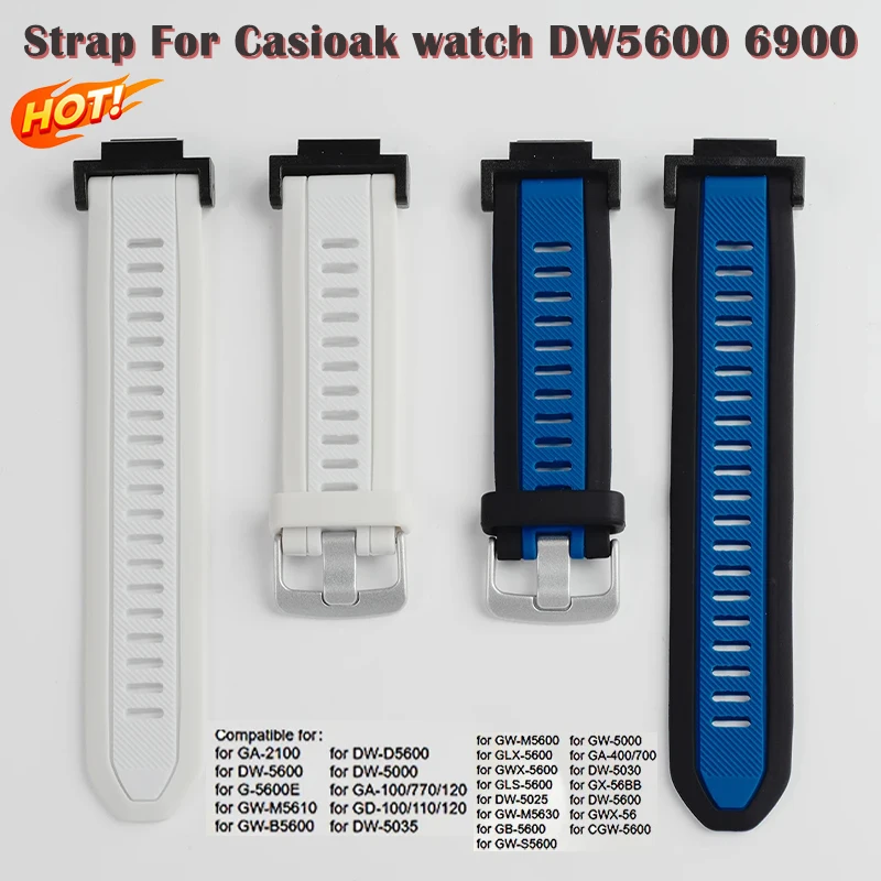 Silicone Band for GA2100 GA-110/100/120 GD-100 Sports Silicone Bracelet For Casioak DW5600 5000 5030 Watchband Accessories