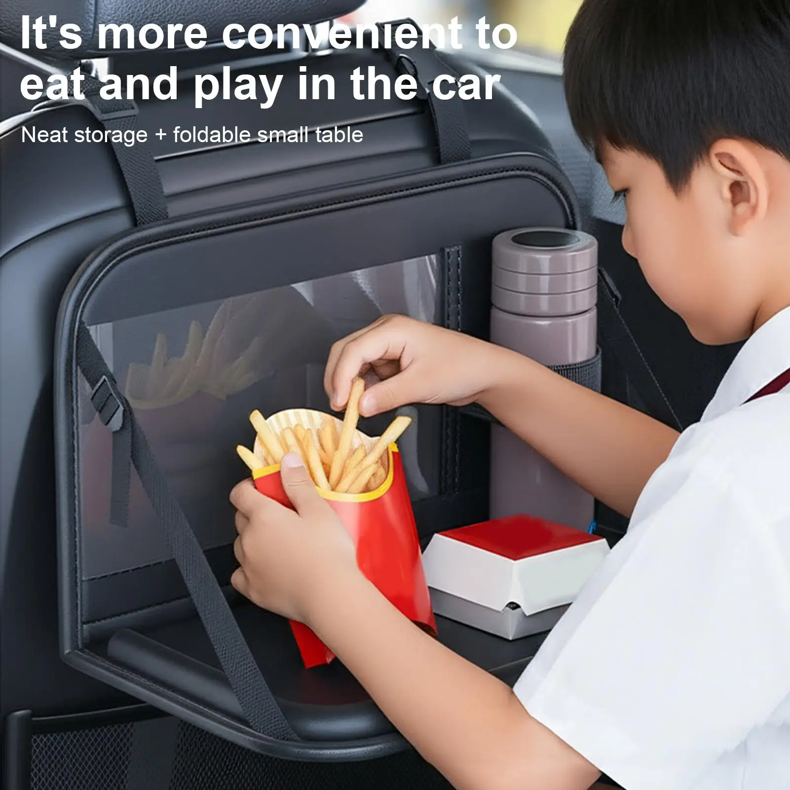 

Tray For Car Seat Folding Laptop Holder Rear Storage Table For Car Seat For Toddler Airplane Camping Long Ride Snack Time Eating