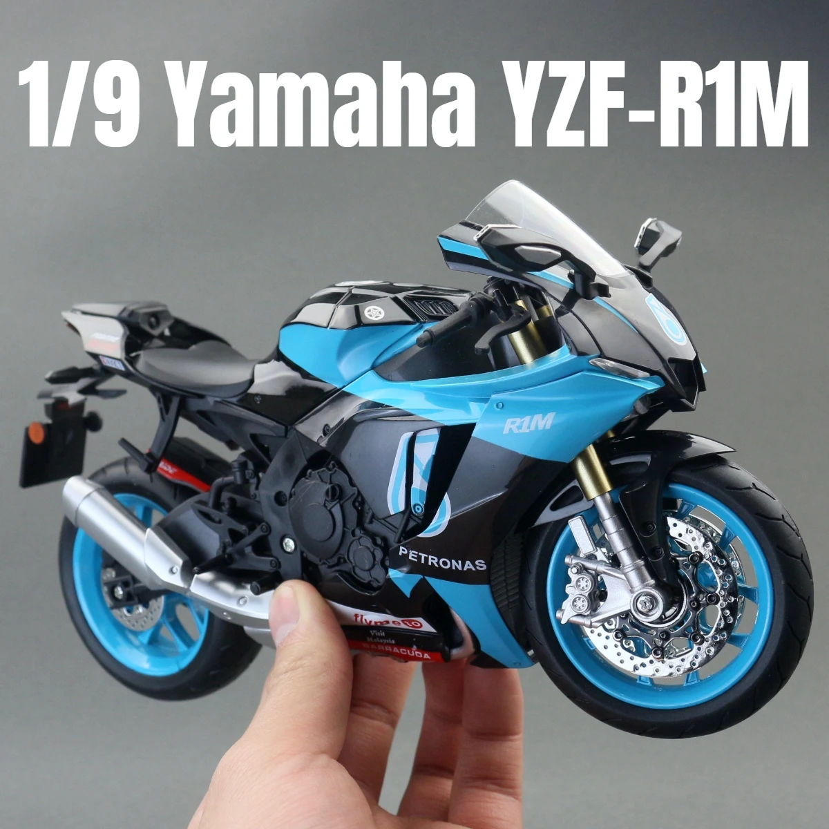 

1/9 Yamaha YZF-R1M Racing Toy Motorcycle For Children Diecast Metal Large Size Model Super Racing Collection Gift For Boy