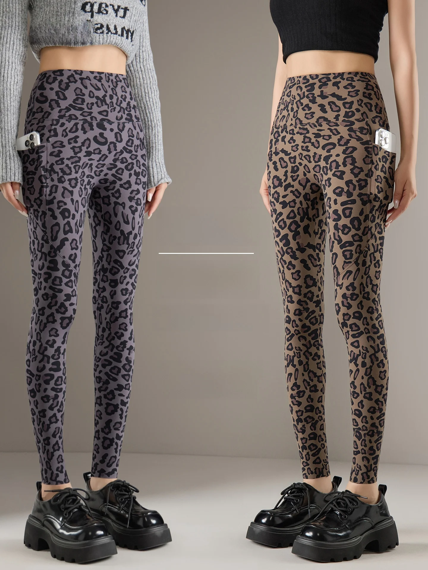 High Waist Fitn Yoga Pants Women's Autumn New Outwear 2025 keted Base Layer ark Skin Pattern Sports Tummy Control