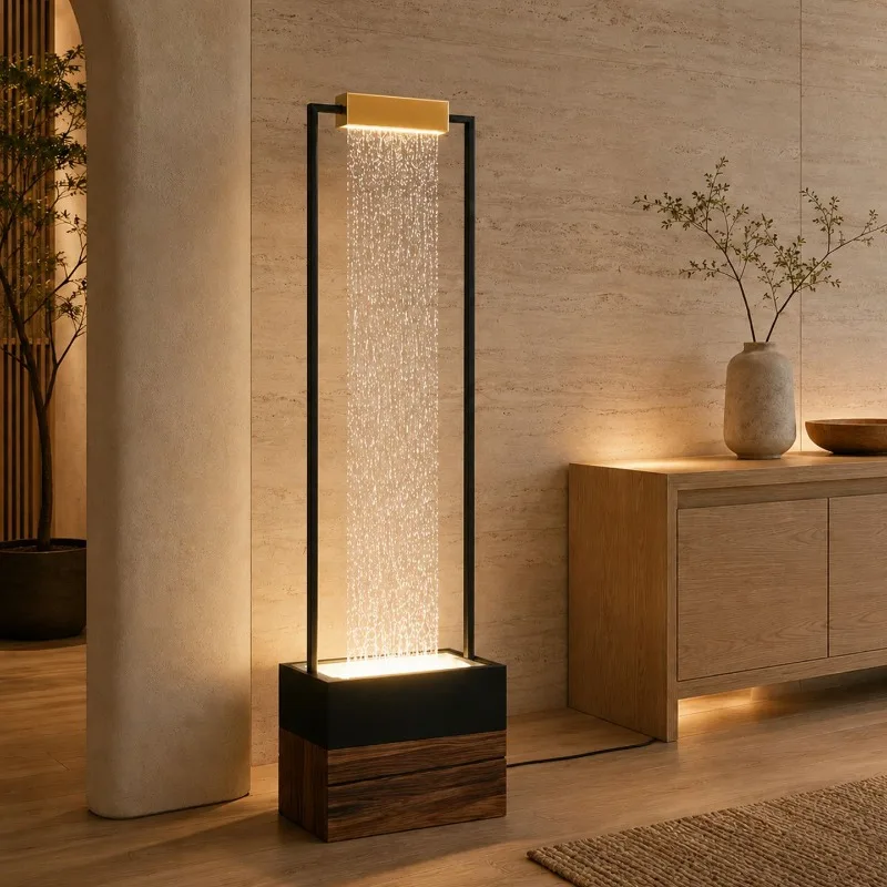 Living room entrance light luxury with lamp running water floor water feature partition, hotel clubhouse housewarming gifts