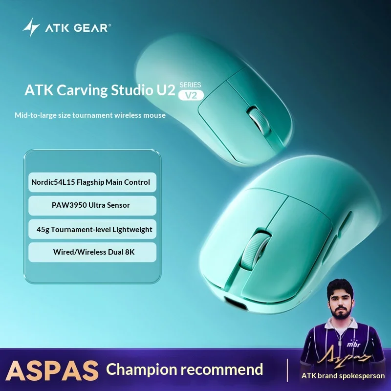 

ATK Liekong U2V2 Master Edition Lightweight Wireless Gaming Mouse Ergonomic Gaming Firmware 3950Ultra 20000FPS For PC Office Use