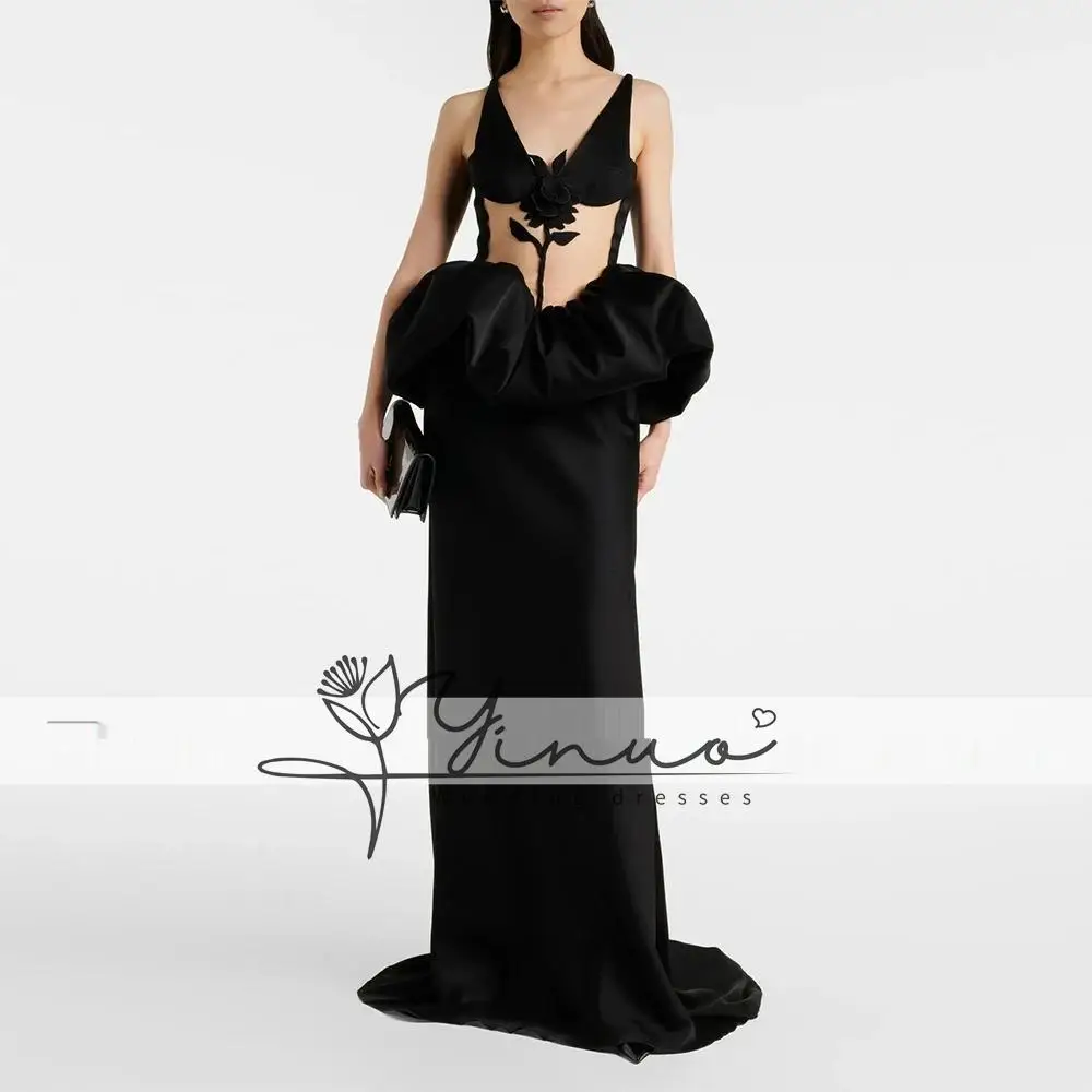 

Customized Evening Gown Mermaid Prom Dress Formal Floor Length Party Gown Sleeveless V Neck Saudi Arabia Dress