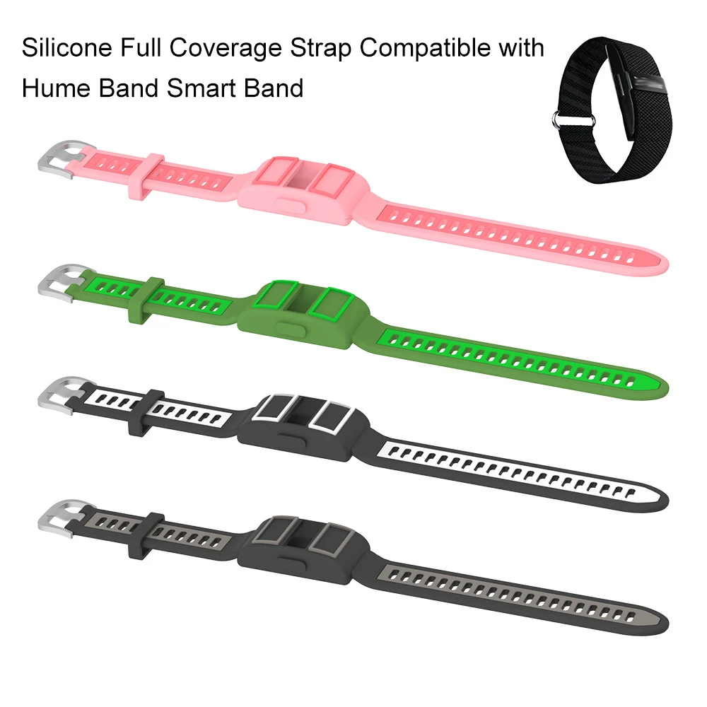 Silicone Full Coverage Strap Compatible with Hume Band Smart Band, Solid Color Soft Case, Scratch Resistant & Dustproof