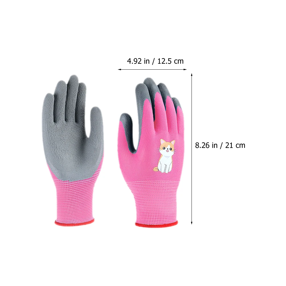 

3pcs Latex Garden Kids Protective Work Multipurpose Outdoor Gardening Safety Gloves For Planting Weeding Yard Work