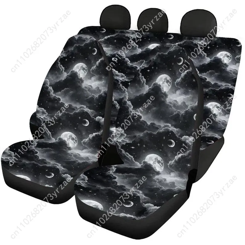 

Black Full Moon Car Seat Covers Universal Environmentally Friendly Interior Decorations Comfortable Breathable Car Seat Covers