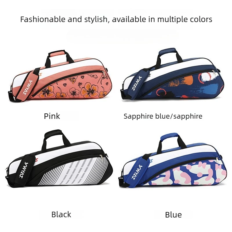 Unisex Shoulder Badminton Backpack Holds 3 Rackets, Thickened Large Capacity Tennis Racket Pouch, Sturdy Durable Sports Bag