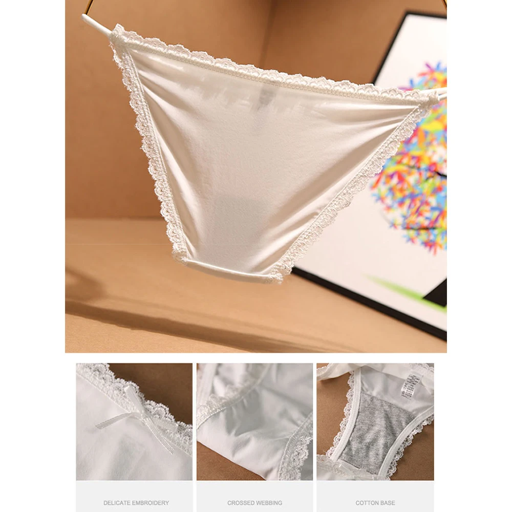 

Cotton Crotch Sexy Briefs Underwear Women Breathable Brief Seamless Sexy Soft Ultra Thin Comofortable Ice Silk