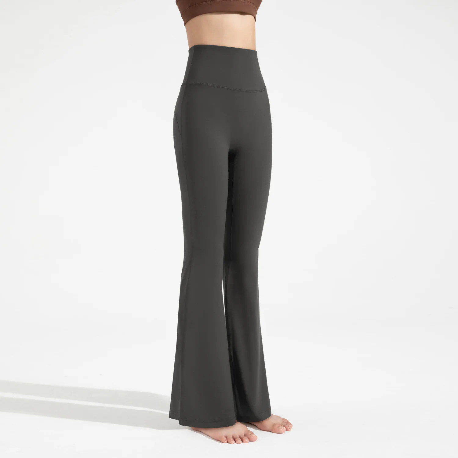 High-end Seamless High-Waist Flare Yoga Pants Women's Bell-Bottom Fitness Trousers High-Elastic Gym Tight Sports Leggings