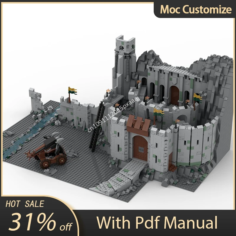 3126 pçs moc filme lotr helm castelo profundo medieval modularidade blocos de construção arquitetura tijolos brinquedos crianças presentes natal