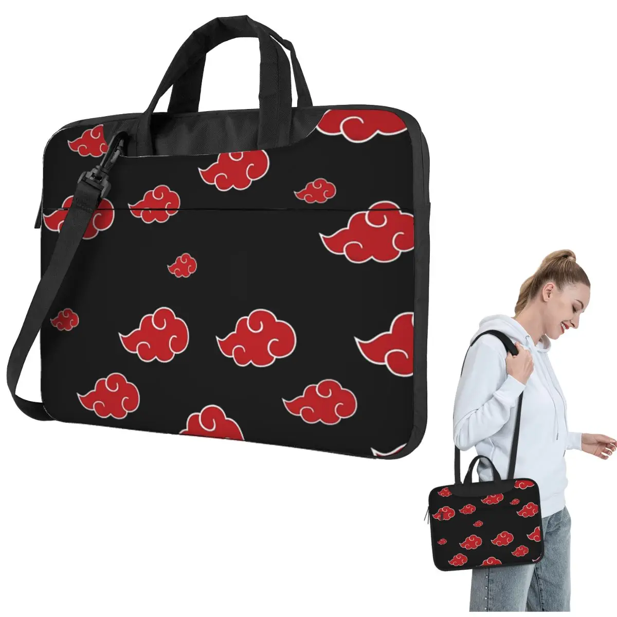 

Черно-красная сумка через плечо для ноутбука Cloud, сумка для компьютера 13, 14, 15,6 дюймов, чехол для ноутбука Macbook Pro
