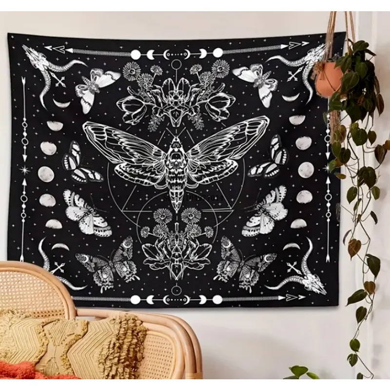

Black and white butterfly tapestry wall hanging for living room bedroom office room decoration party decoration