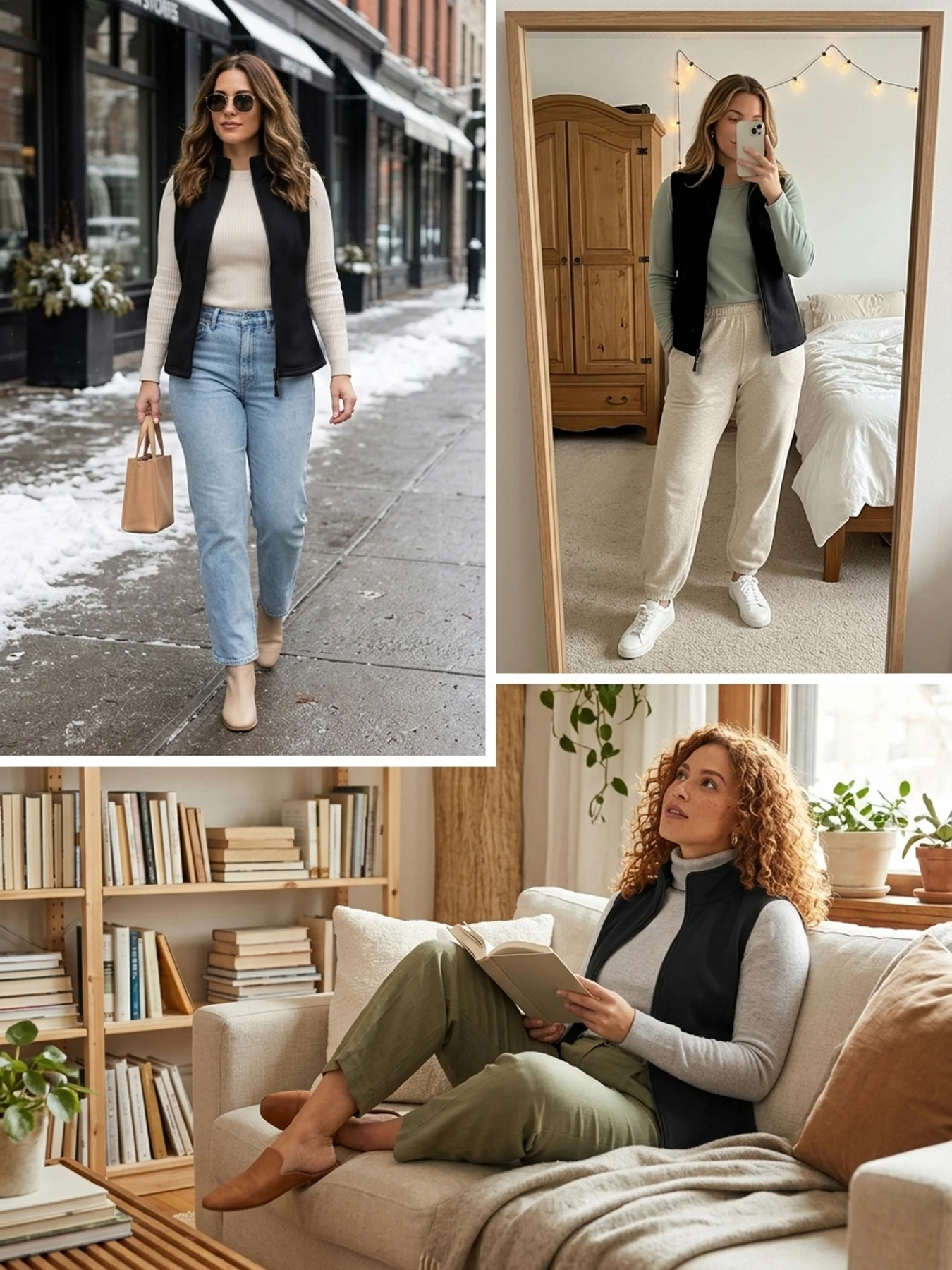 Fleece-Weste für Damen, dick, weich, mit Stehkragen, Reißverschluss, lässige Weste für den täglichen Gebrauch im Winter. – Detail 5