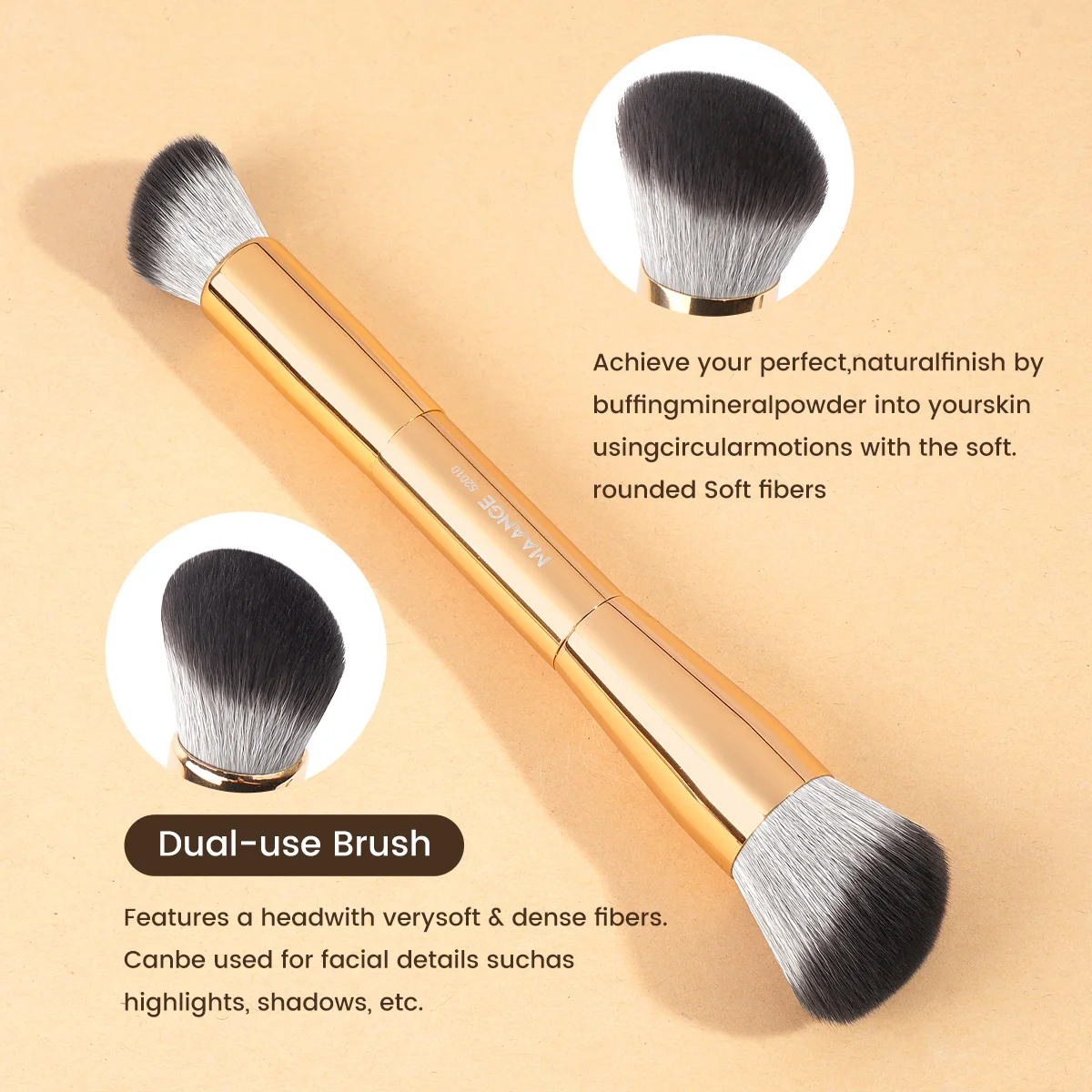MAANGE Makeup Brush Set Foundation Concealer Powder Blush Double Head Brush Kabuki Blending Cosmetic Beauty Tool for Face Makeup