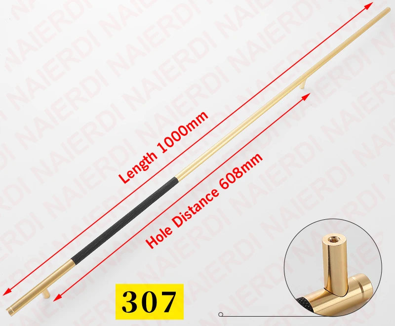 NAIERDI Grau Gold Möbel Griff Mode Küche Kabinett Knöpfe Aluminium Legierung 600-1000mm Schrank Tür Zieht Lange Tür griff